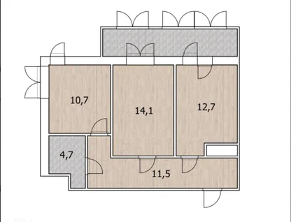 2-к. квартира, 53&nbsp;м²