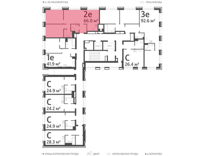 2-к. квартира, 64&nbsp;м²