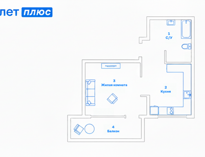 1-к. квартира, 28&nbsp;м²