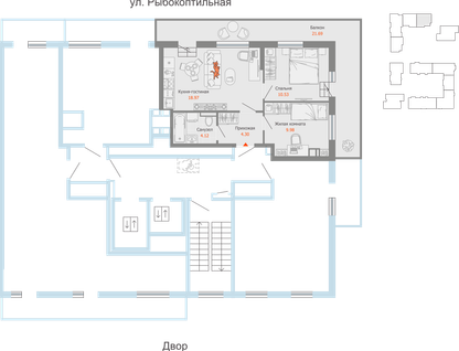 3-к. квартира, 64 м²