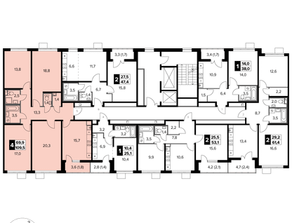 4-к. квартира, 109&nbsp;м²