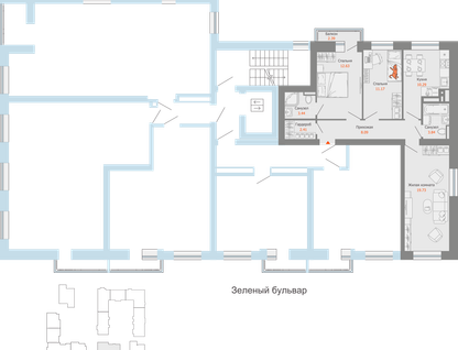 3-к. квартира, 72 м²