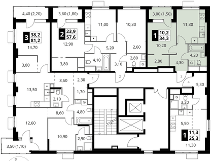 1-к. квартира, 34&nbsp;м²