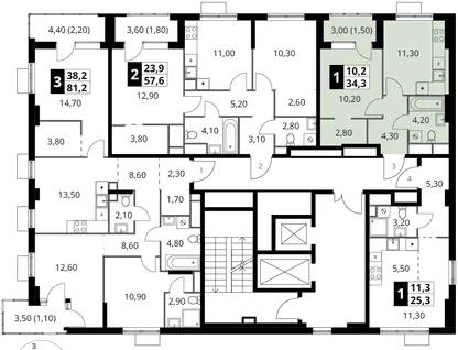 1-к. квартира, 34&nbsp;м²