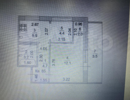 1-к. квартира, 37 м²