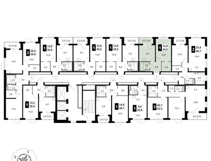 1-к. квартира, 34&nbsp;м²