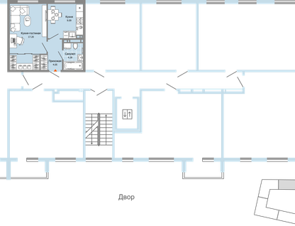 1-к. квартира, 34&nbsp;м²