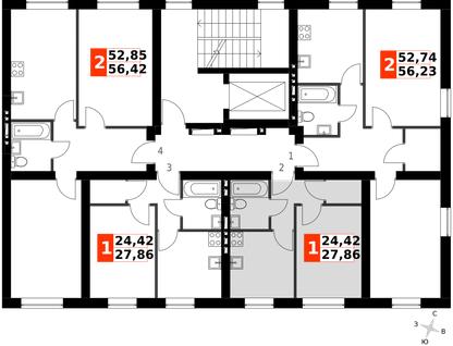 1-к. квартира, 27&nbsp;м²