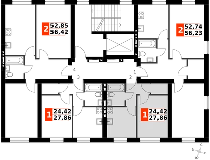 1-к. квартира, 27&nbsp;м²
