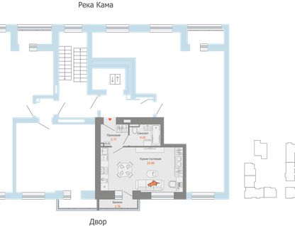 1-к. квартира, 32&nbsp;м²