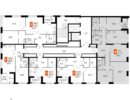 4-к. квартира, 110&nbsp;м²