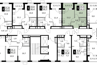 1-к. квартира, 30&nbsp;м²