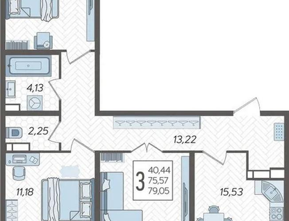 3-к. квартира, 79,7&nbsp;м²