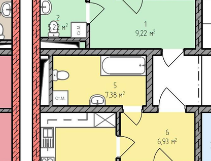 3-к. квартира, 101,6&nbsp;м²