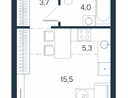 Студия, 28&nbsp;м²