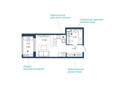 Студия, 30&nbsp;м²