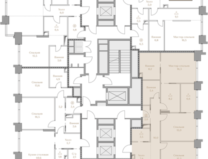 4-к. квартира, 163 м²