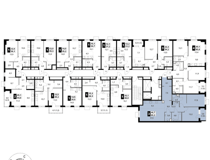 3-к. квартира, 89 м²