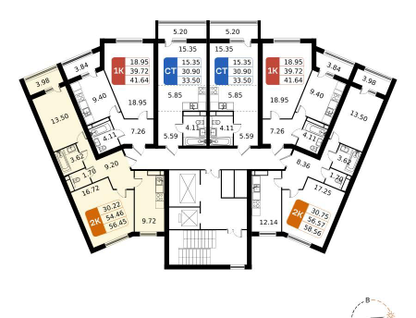 2-к. квартира, 56&nbsp;м²