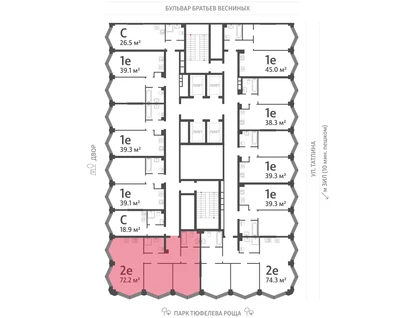 2-к. квартира, 72&nbsp;м²
