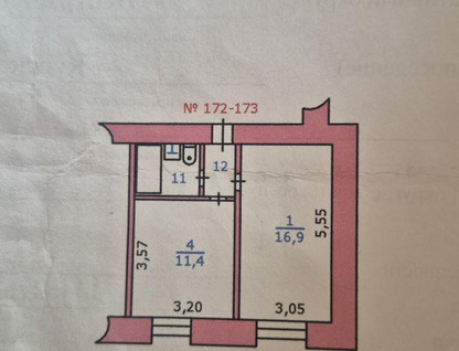 1-к. квартира, 34,1 м²