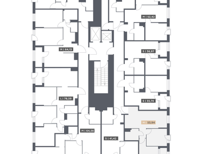 Студия, 53 м²