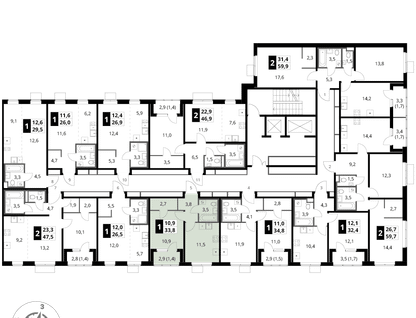 1-к. квартира, 33&nbsp;м²