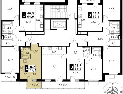 Студия, 22 м²