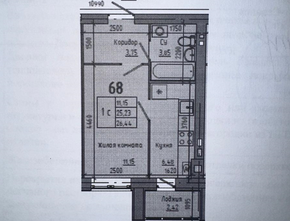 1-к. квартира, 26,4&nbsp;м²