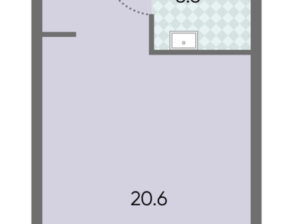 Студия, 24,1&nbsp;м²