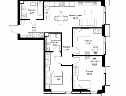 4-к. квартира, 82,2&nbsp;м²