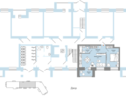 2-к. квартира, 46&nbsp;м²