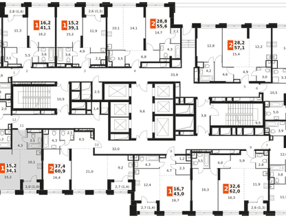 1-к. квартира, 34&nbsp;м²