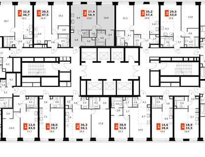 2-к. квартира, 58 м²