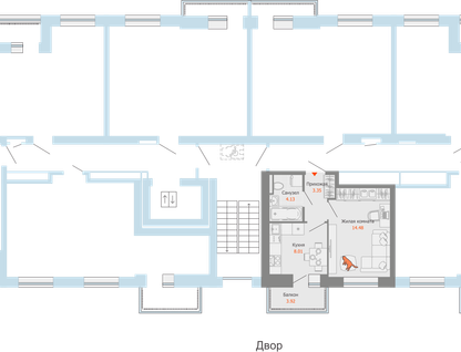 1-к. квартира, 31&nbsp;м²