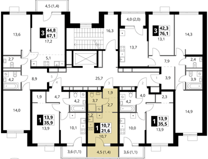 Студия, 21 м²