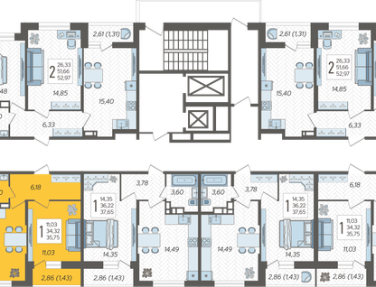 1-к. квартира, 35&nbsp;м²