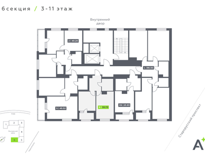 Студия, 36 м²