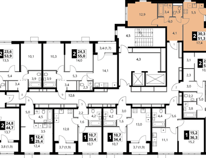 2-к. квартира, 51 м²