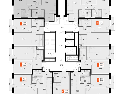 2-к. квартира, 60 м²