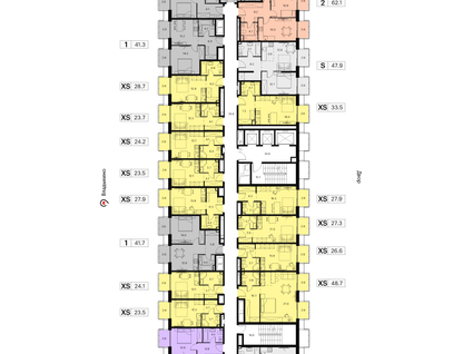 2-к. квартира, 62&nbsp;м²