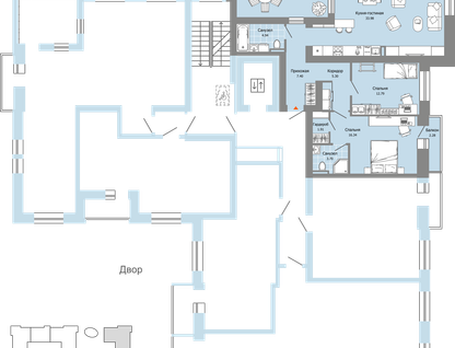 3-к. квартира, 91&nbsp;м²
