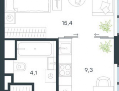 1-к. квартира, 31,9&nbsp;м²