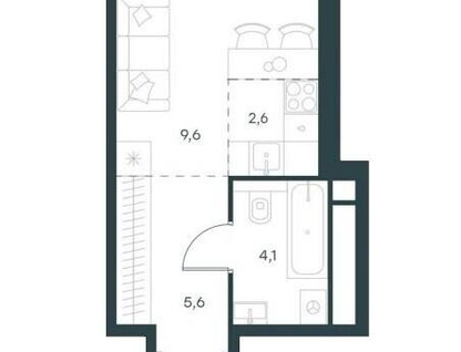 Студия, 22,3&nbsp;м²