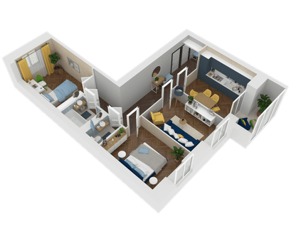 3-к. квартира, 69 м²
