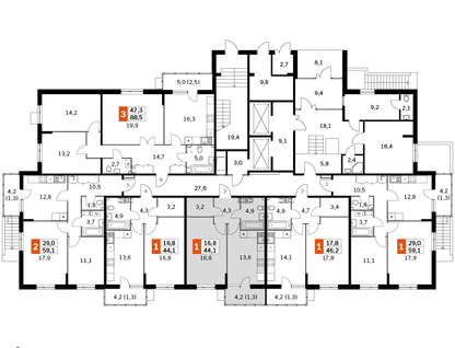 1-к. квартира, 43&nbsp;м²