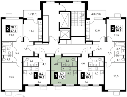 Студия, 19 м²