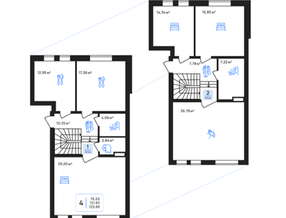 4-к. квартира, 129,9&nbsp;м²