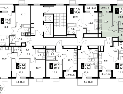 1-к. квартира, 33 м²