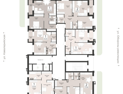 2-к. квартира, 64&nbsp;м²
